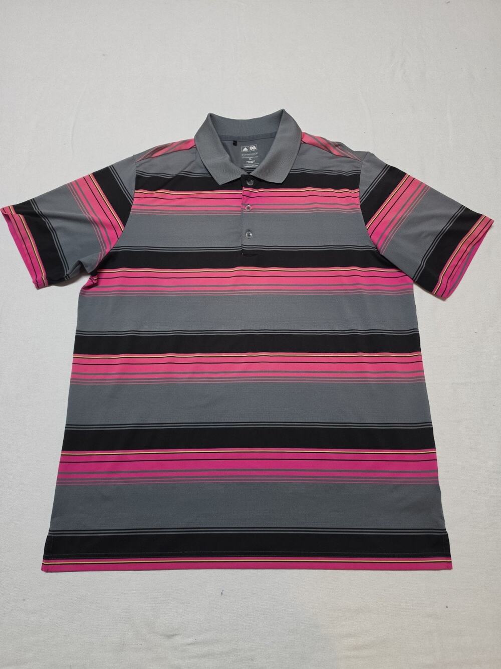 adidas puremotion Golf Polo Preference Short Sleeve Shirt Mens Size XL Pink Grey